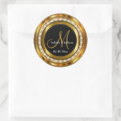 Sticker Rond Elégant Monogramme Mariage ou Anniversaire Design (Sac)