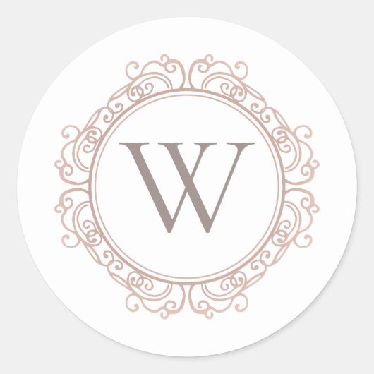 Sticker Rond Élégant Monogramme moderne Sceau classique (Devant)