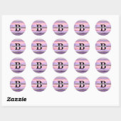 Sticker Rond Élégant Monogramme Parties scintillant rose Fille (Feuille)