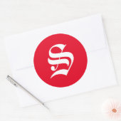 Sticker Rond Élégant Monogramme S (Enveloppe)