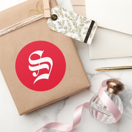 Sticker Rond Élégant Monogramme S (Cadeaux)