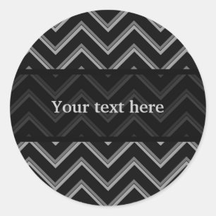Sticker Rond Elégant motif de chevron noir et gris