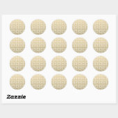 Sticker Rond Élégant Motif Gold et White (Feuille)