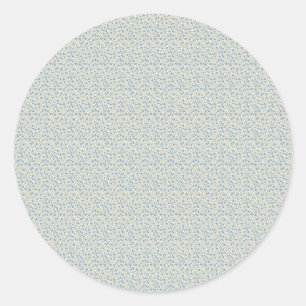 Sticker Rond Élégant motif Rosebud Dusty Blue des années 1940