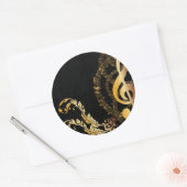 Sticker Rond Elegant Music Note Design de luxe (Enveloppe)