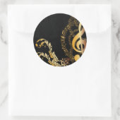 Sticker Rond Elegant Music Note Design de luxe (Sac)