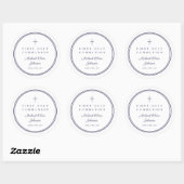Sticker Rond Elegant Navy Blue Cross Boy First Communion  (Feuille)