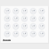Sticker Rond Elegant Navy Blue Emblem (Feuille)