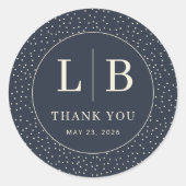 Sticker Rond Elegant Navy Dot Circle (Devant)