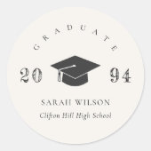 Sticker Rond Élégant Nettoyage Minimal Graduation simple (Devant)