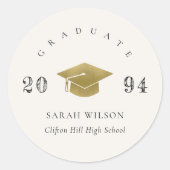 Sticker Rond Élégant Nettoyage Minimal Graduation Simple Huile  (Devant)
