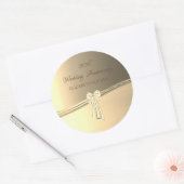 Sticker Rond Élégant Noces d'Or Arc (Enveloppe)