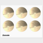 Sticker Rond Élégant Noces d'Or Arc (Feuille)