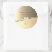 Sticker Rond Élégant Noces d'Or Arc (Sac)