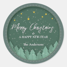 Élégant Noël Papercut de forêt de verts persistant