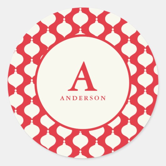 Sticker Rond Élégant Noël vintage (Devant)