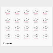 Sticker Rond Elégant noir et blanc Eyelashes Dessin Barre Lash (Feuille)