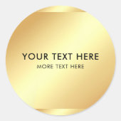 Sticker Rond Elégant Noir Et Or Moderne Modèle tendance (Devant)