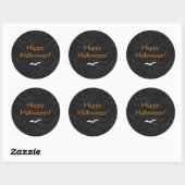 Sticker Rond Élégant noir Halloween floral (Feuille)