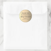 Sticker Rond Elégant Noir Script Gold Merci mariage Faveur (Sac)