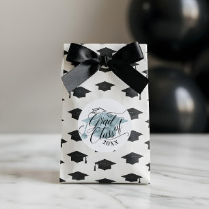 Sticker Rond Élégant noir Script typographique bleu Casquette G