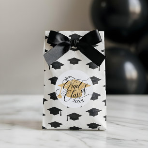 Sticker Rond Élégant noir Script typographique Casquette Gold G