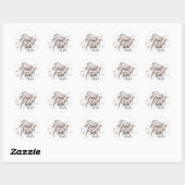 Sticker Rond Élégant noir Script typographique rose Casquette G (Feuille)