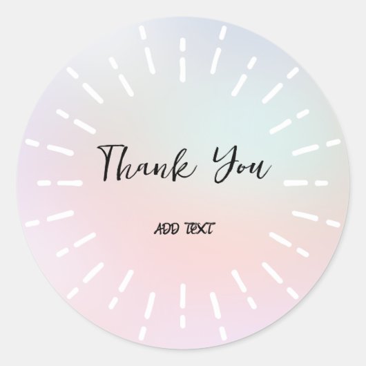 Sticker Rond Elegant nom de remerciement floral aquarelle dégra (Devant)