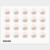 Sticker Rond Élégant nouveau chapitre Floral Bow Baby shower li (Feuille)