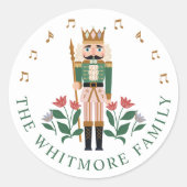 Sticker Rond Élégant Nutcracker Ballet Toy Soldier Musique Flor (Devant)