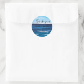 Sticker Rond Elégant Ocean Waves Beach Destination Mariage (Sac)