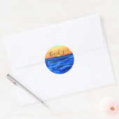 Sticker Rond Elégant Ocean Waves Beach Destination Mariage (Enveloppe)
