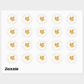 Sticker Rond Elegant Ocher Maple Leaf Adresse de retour (Feuille)