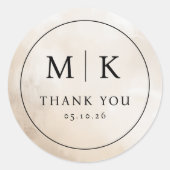 Sticker Rond Elegant Off-White Thank You (Devant)