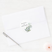 Sticker Rond Elégant Olive Greenery Mariage Enveloppe Phoques (Enveloppe)