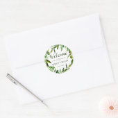 Sticker Rond Elégant Olive Leaf Boho Garden Mariage Bienvenue (Enveloppe)