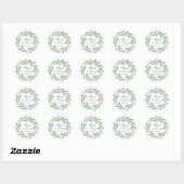Sticker Rond Élégant Olive Sprig vert Script (Feuille)