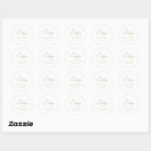 Sticker Rond Élégant Or Moderne Script Calligraphie (Feuille)