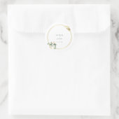 Sticker Rond Elégant or vert Eucaliptus Mariage Classic Rou (Sac)
