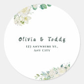 Sticker Rond Elegant Organic Modern Wedding Invitation (Devant)