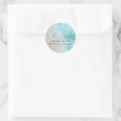 Sticker Rond Élégant papillon d'aquarelle douce de boho (Sac)