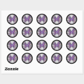 Sticker Rond Élégant papillon fractal (Feuille)