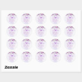 Sticker Rond Elégant papillon violet 1er anniversaire fête (Feuille)