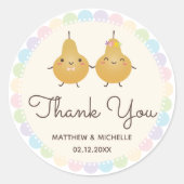 Sticker Rond Elégant Parfait Pear Whimsical Mariage Merci (Devant)