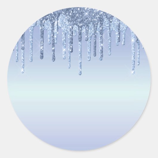 Sticker Rond Elégant Parties scintillant bleue (Devant)