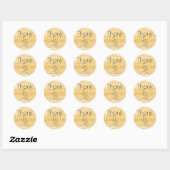 Sticker Rond Elegant Parties scintillant or Merci - Ajouter un  (Feuille)
