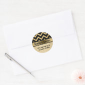 Sticker Rond Elégant Parties scintillant or noir Chevron or Acc (Enveloppe)