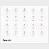 Sticker Rond Élégant Parties scintillant rose Coeur Mariage min (Feuille)