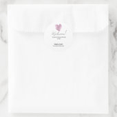 Sticker Rond Élégant Parties scintillant rose Coeur Mariage min (Sac)