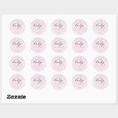Sticker Rond Élégant Parties scintillant rose fille Merci Baby (Feuille)